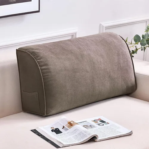 Vista 8 de Almohada triangular para sofá cama, almohada triangular cómoda para cabecera y respaldo de lectura, cojín de soporte lumbar para cuello y espalda