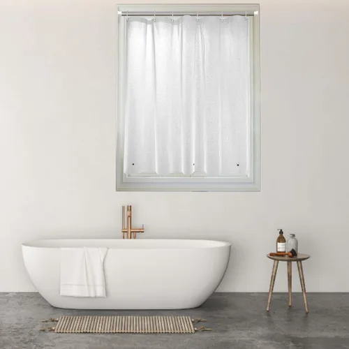 Vista 15 de Cortina de ducha corta transparente de 60 pulgadas de largo, forro de cortina de ducha corta de plástico EVA 7G, 60 pulgadas de largo para baño