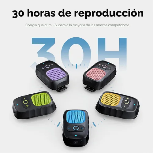 Vista 3 de ShellHome Altavoces portátiles de Bluetooth, clip en altavoz inalámbrico Negro