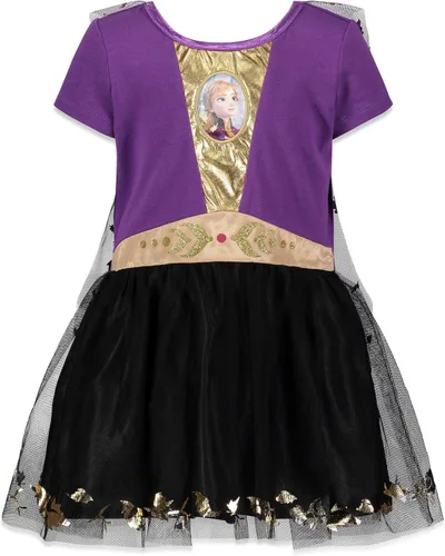 Vista 4 de Disney Frozen, Reina Elsa, Princesa Anna, vestido de manga corta
