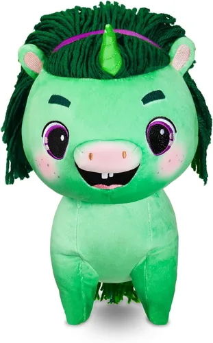 Vista 2 de Not Quite Narwhal Juniper Pom Pom Dazzlerump - Peluche de 12 pulgadas, material suave para abrazar, gran juego para el cabello