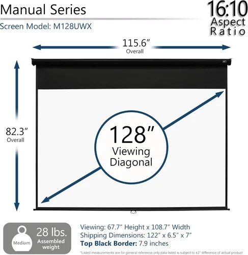 Vista 3 de Elite Screens Manual Series, 100 pulgadas 4:3, pantalla de proyección manual con bloqueo automático