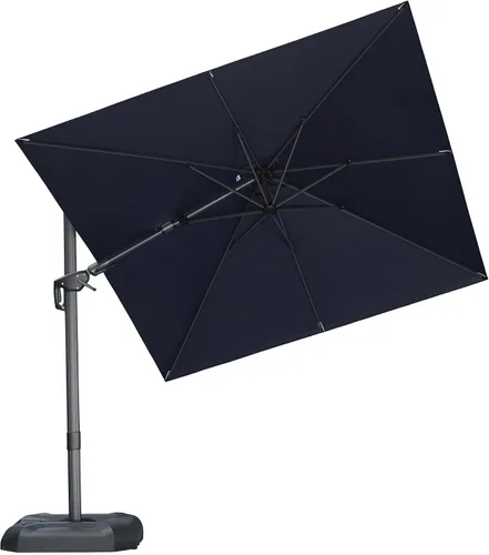 Vista 42 de PURPLE LEAF Sombrilla de patio de 8 pies para exteriores, sombrilla voladiza cuadrada de aluminio con rotación de 360 grados para jardín, terraza
