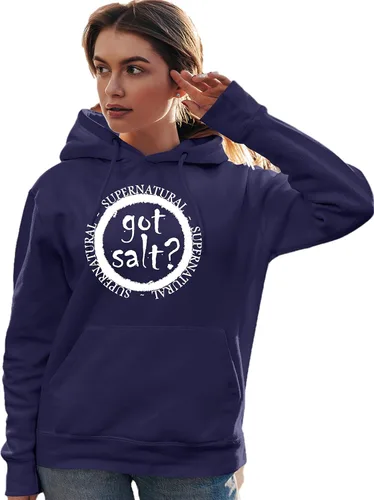Vista 8 de Go All Out Got Salt? Supernatural - Sudadera con capucha para hombre y mujer Negro
