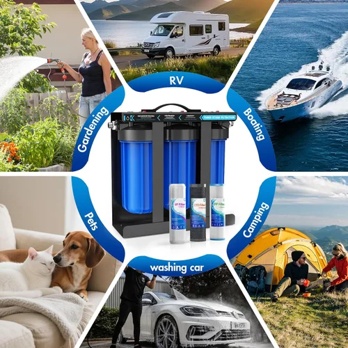 Vista 7 de Sistema de Filtro de Agua para RV, Sistema de Filtración de Agua para RV de 0.01 Micrón, Filtración de 5 Etapas PP+CTO+UF, Elimina Sedimentos
