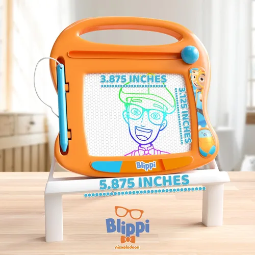 Vista 2 de Lollipop Blippi Pizarra Magnética de Viaje - Una Tableta de Dibujo Portátil para Niños, Completa con Lápiz Magnético y Perilla Borradora, Excelentes
