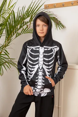 Vista 5 de Uideazone Sudadera con capucha sin botones para niños y niñas con diseño gráfico 3D, con bolsillos de 6 a 16 años
