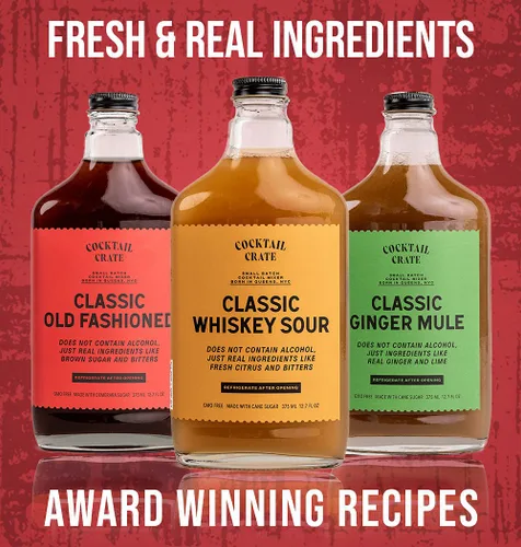 Vista 2 de Cocktail Crate Paquete variado de mezcladores de bebidas premium Mezcladores de cóctel artesanales galardonados para verdaderos conocedores
