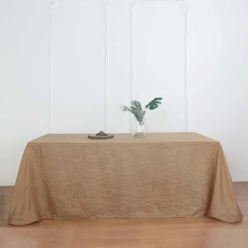 Vista 31 de Efavormart Mantel Redondo de Arpillera Sintética de Yute Natural de 90 Pulgadas - Cubierta de Mesa Rústica Boho Chic Estilo Granja para Navidad