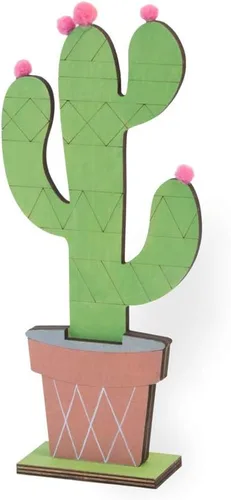 Vista 3 de Boston International Decoración decorativa de madera, grande, guirnalda de cactus (paquete de 2)