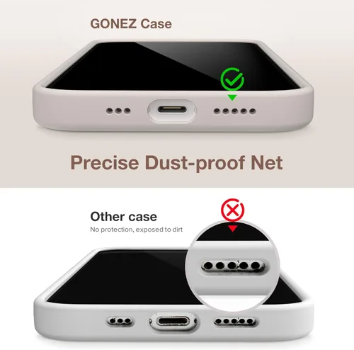 Vista 5 de GONEZ Funda magnética para iPhone 14, compatible con Magsafe, con protector de pantalla + protector de cámara, forro de microfibra antiarañazos
