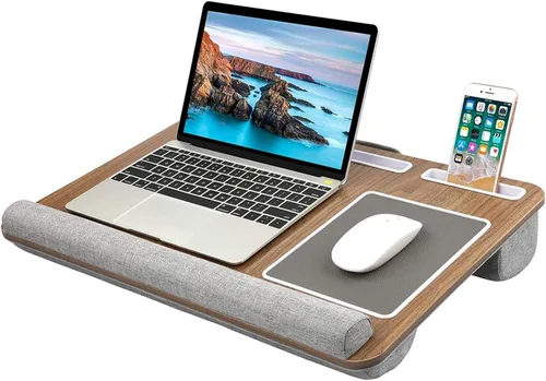 Vista 10 de HUANUO - Escritorio portátil. Se adapta a laptops de hasta 17 pulgadas, almohadilla de muñeca integrada, para laptop, MacBook, tablet; soporte