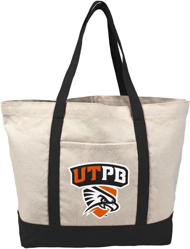 Vista 109 de Campus Lab Bolsa de lona con logotipo primario colegiado con bolsillo externo, bolsa de hombro reutilizable para ir de compras, playa Águilas A&m