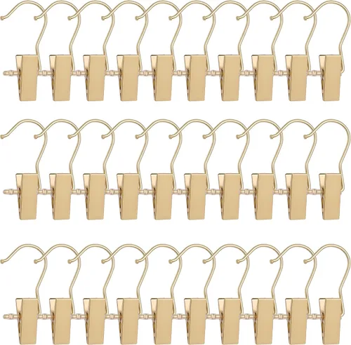 Vista 9 de BEWISHOME 30 ganchos para botas para armario, ganchos de lavandería con clips, clip de sujeción para colgar botas, alfileres de ropa, ganchos