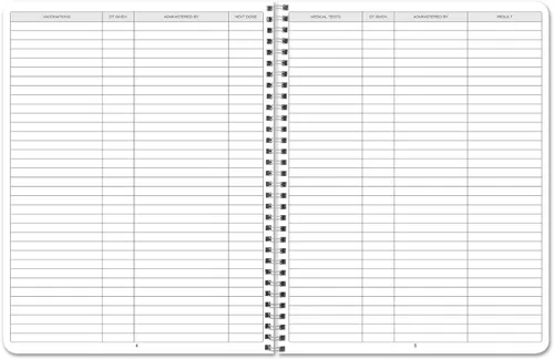 Vista 4 de BookFactory Caregiver Daily Log Book, 8.5" x 11" Wire-O, 100 páginas