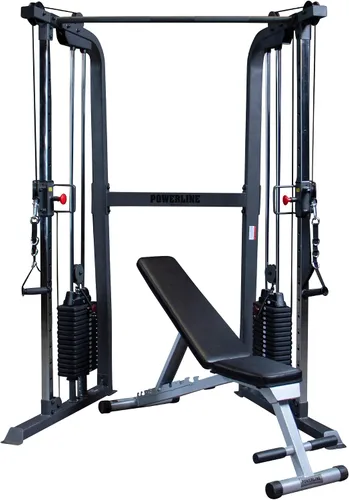 Vista 7 de Body-Solid Powerline - Máquina de ejercicios cruzados para gimnasio doméstico y comercial, centro de entrenamiento funcional con pila de pesas