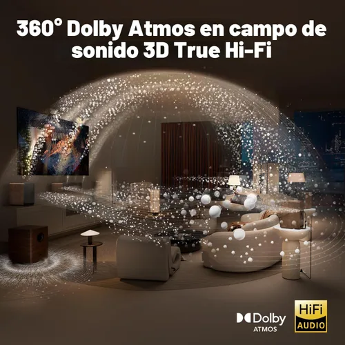 Vista 4 de Sistema de sonido de cine en casa HiFi 5.1.4ch, Dolby Atmos, sistema de sonido envolvente de 900 W para TV, barra de sonido con subwoofer, 4