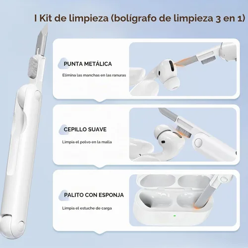 Vista 9 de Funda para AirPods Pro 2ª/1ª con cordón y kit de limpieza, rosa C-rosa