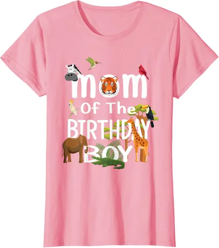 Vista 17 de Camiseta de fiesta de animales con temática de zoológico para niño de cumpleaños, Negro