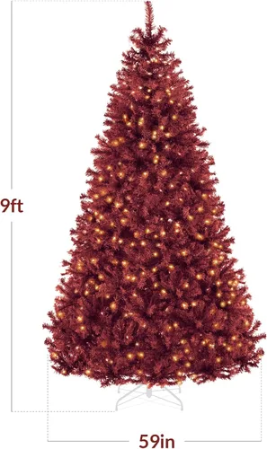 Vista 140 de Best Choice Products Árbol de Navidad azul bebé preiluminado de 6 pies, decoración navideña artificial completa con 947 puntas de rama, 250 luces
