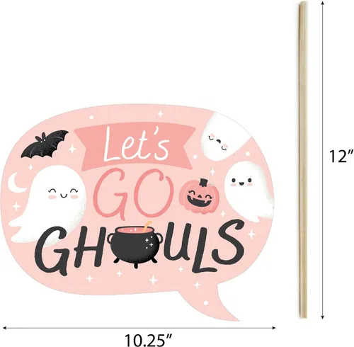 Vista 6 de Big Dot of Happiness Pastel Halloween - Kit de accesorios para cabina de fotos de fiesta de calabaza rosa, 20