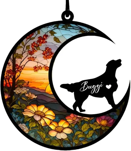 Vista 75 de Atrapasoles conmemorativos personalizados para perros Akita, nombre de perro personalizado, adorno de pérdida de perro, regalo para amantes