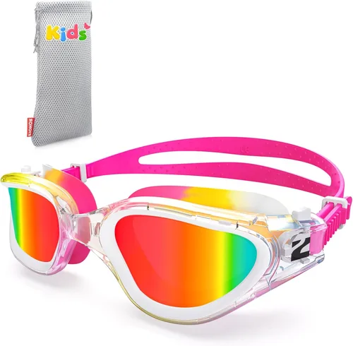 Vista 17 de ZIONOR G1MINI MIX - Gafas de natación para niños, con bloques de color, polarizados, sin fugas, antiniebla, para niños (3-14)