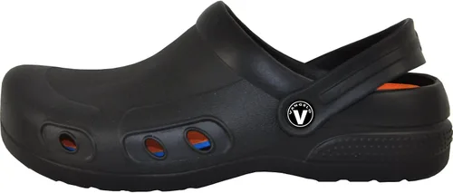 Vista 6 de VANGELO Zuecos profesionales antideslizantes para hombre, zapatos de trabajo para enfermera, zapatos de chef, zapatos de chef, color negro, blanco