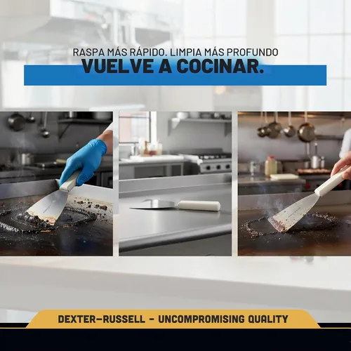 Vista 5 de Dexter-Russell Basics - Rascador rígido de 4 pulgadas, P94850, hoja de acero inoxidable resistente con mango ergonómico de polipropileno, longitud