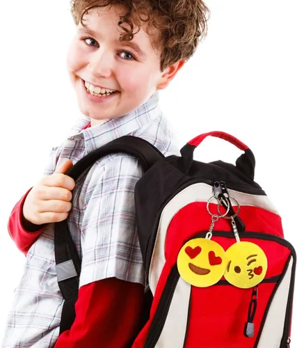 Vista 6 de Dreampark Emoji - Llavero de felpa para niños, diseño de emoji, ideal para fiestas de Navidad o cumpleaños, 2 pulgadas