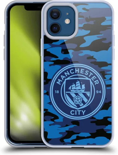 Vista 171 de Head Case Designs Funda de gel con licencia oficial del Manchester City Man City FC Blue Moon Badge Camou [protección de grado militar] compatible