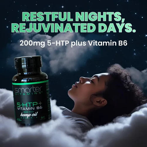 Vista 8 de 5-HTP 200mg con vitamina B6 y aceite de semilla de cáñamo, liberación
