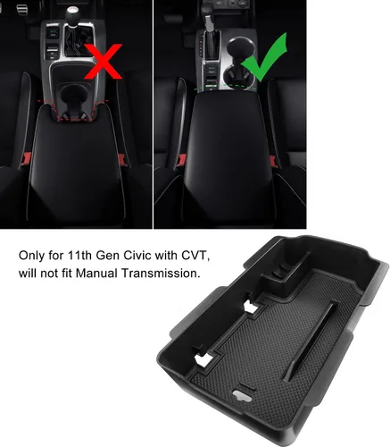 Vista 4 de Thenice Caja de almacenamiento para reposabrazos Civic de 11ª generación, bandeja de inserción, guantera, organizador para Honda Civic 2022 2023