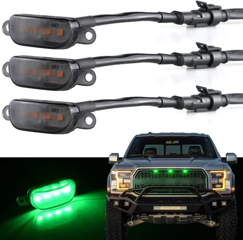 Vista 12 de Boigoo Luces de rejilla delanteras compatibles para Ford F-150 Raptor 2004-2019 y Dodge Ram 1500 2013-2018, rejilla de posventa, rejilla decorativa