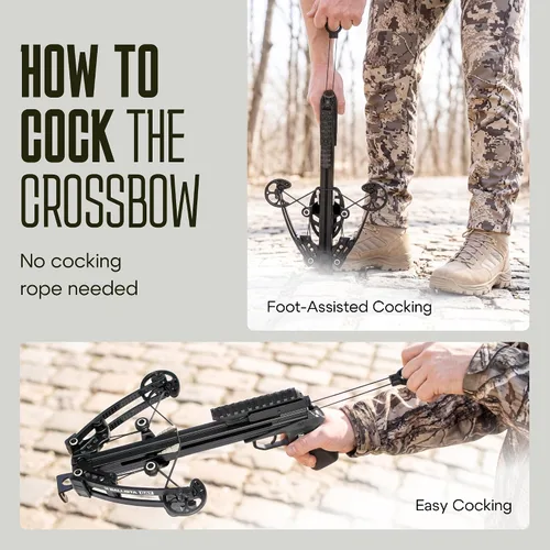 Vista 5 de BALLISTA BAT Compound Crossbow for Hunting, Bowfishing and Target, 300 FPS