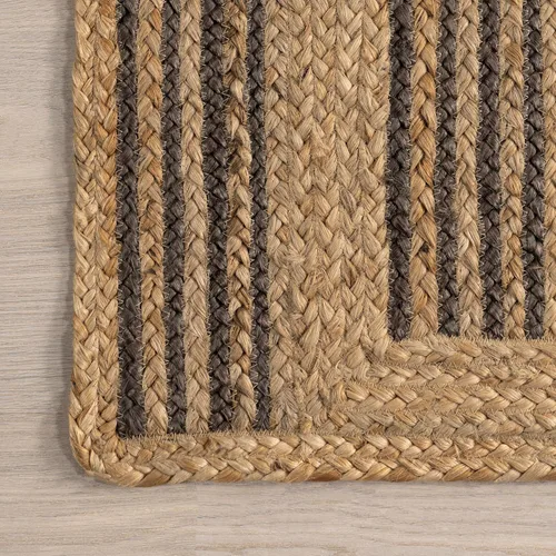 Vista 5 de nuLOOM Aletta - Alfombra geométrica de yute de 5 x 8 pies para comedor, alfombra neutra, alfombra para sala de estar, cocina, color natural