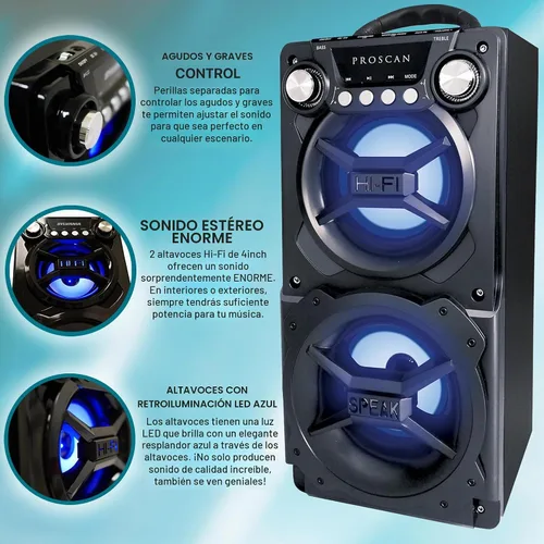 Vista 5 de Altavoz portátil con Bluetooth, Sylvania Negro