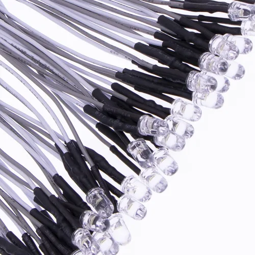 Vista 13 de 35 luces LED blancas precableadas de 0.197 in, diodos LED ultrabrillantes de 12 V y 0.197 in, resistencia integrada para proyectos de bricolaje