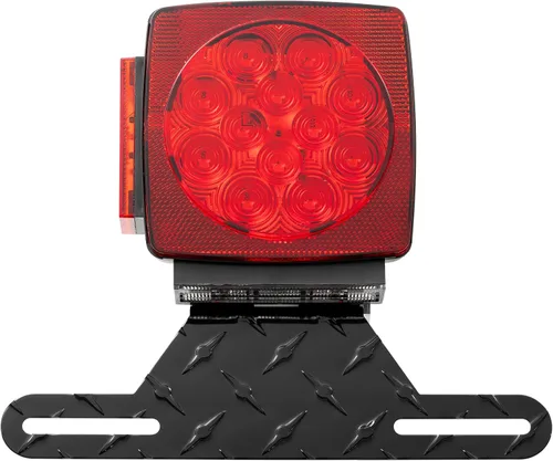Vista 4 de CZC AUTO Soporte de luz de aluminio para matrícula de remolque para barco RV, negro Soporte de etiqueta de remolque con orificio de montaje de luz