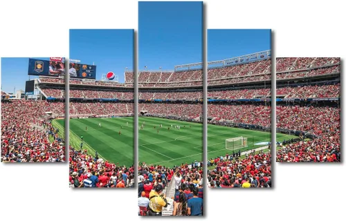 Vista 56 de TUMOVO Allegiant Stadium Arte de Lienzo para Pared de Sala de Estar Equipo de Fútbol Americano Pintura Moderna Nevada Las Vegas Cuadro Deportivo