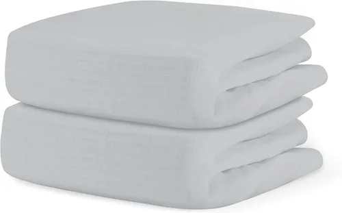 Vista 19 de Newton Baby Sábana bajera ajustable de doble capa para cuna (paquete de 2), ultra transpirable y suave, gasa orgánica, se adapta a todas las cunas