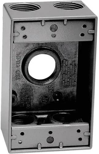 Vista 4 de Sigma Engineered Solutions 14251-5 Caja resistente a la intemperie 1/2" 5 agujeros 1-Gang 1-Gang Box, Gry