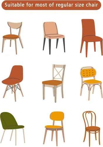 Vista 8 de Paquete de 4 fundas de respaldo de bolas de Navidad para sillas de comedor, lavables, extraíbles y lavables, protector de silla para boda, fiesta