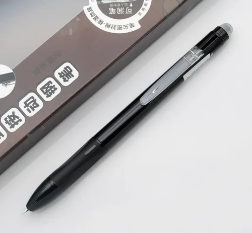 Vista 2 de OASO K019 - Juego de pluma estilográfica retráctil borrable de 0.020 in con 2 cartuchos de tinta azul, escritura suave para estudiantes escolares