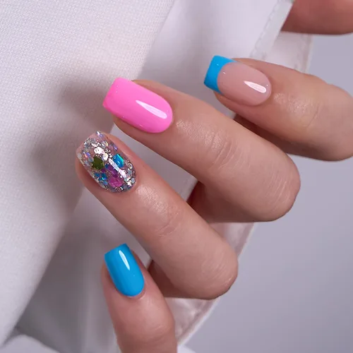 Vista 10 de CurvLife Uñas postizas a presión con punta francesa cuadrada media, color Brillo de porcelana
