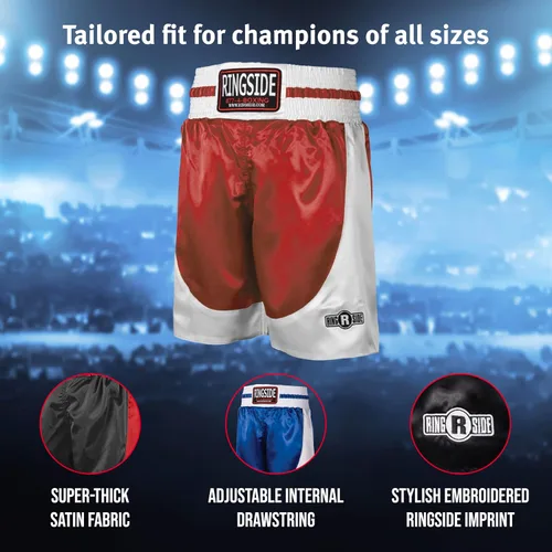 Vista 7 de Ringside Pro-Style Boxing Trunks, Satin Shorts for Men and Women, Ideal for Boxing, MMA, Muay Thai