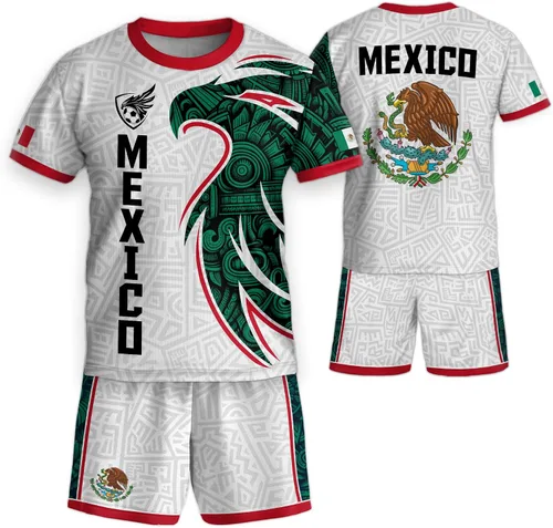 Vista 10 de Camiseta de Fútbol Juvenil de México, Camisetas de Fútbol Mexicanas para Niños, Camisetas de México para Niños, Camiseta de Fútbol Mexicana