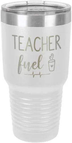 Vista 19 de TEACHER FUEL Vaso negro de 30 onzas con popote y tapa superior deslizante Taza de viaje de acero inoxidable Comparar con Yeti Rambler