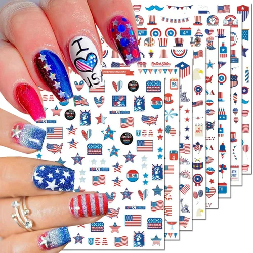 Vista 22 de Calcomanías de uñas de gato, 8 hojas de calcomanías autoadhesivas 3D con diseño de gato dorado, plateado, negro, blanco, para niños, niñas, mujeres