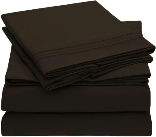 Vista 19 de Home Must Haves Juego de ropa de cama de lujo bordada de color liso 2000, extra suave, acogedor, bolsillo profundo de 12 pulgadas con fundas
